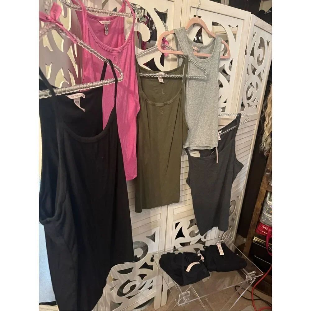 8x nwot/nwt VS victorias secret ribbed modal tank tops /cami,shirt pj sleep xl